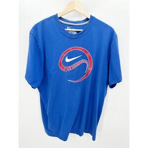 Nike Dri-Fit Blue Cubs Cotton Blend Short Sleeve Tee Shirt Men's Size Large L